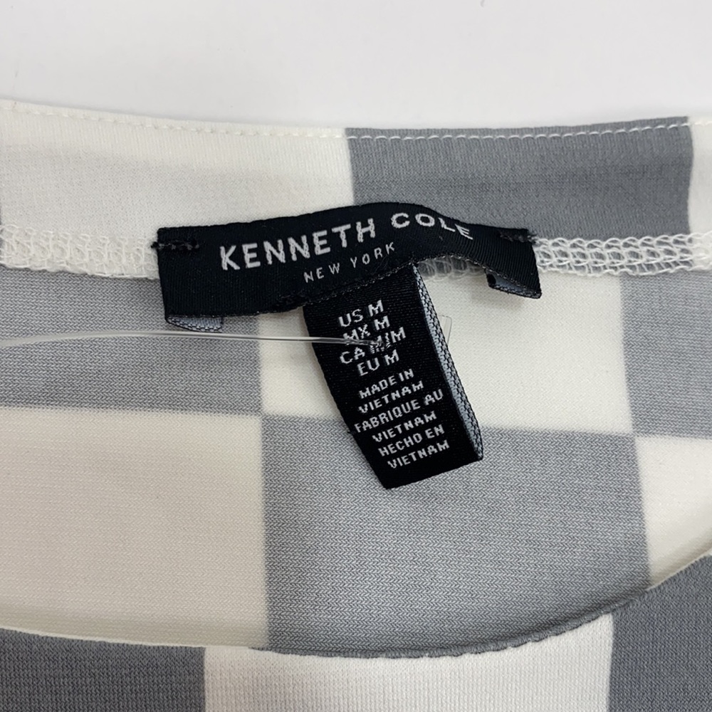 Kenneth Cole Medium Ruched Side Checker Long Dress - Picture 7 of 11